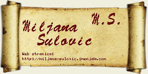 Miljana Šulović vizit kartica